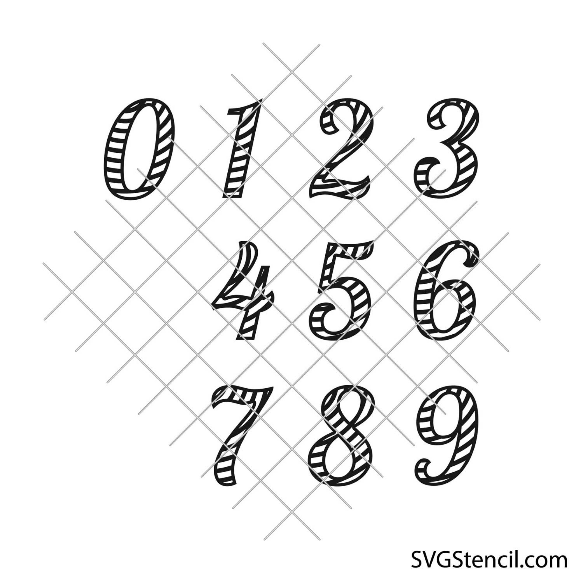 Numbers svg | Fancy numbers svg | Wedding table numbers svg - SVGStencil