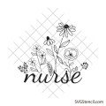 Floral nurse svg | Wildflowers nurse svg