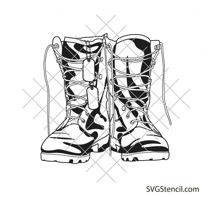 US Combat boots svg | Army boot svg