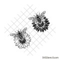 Bee and sunflower svg | Bumble bee svg