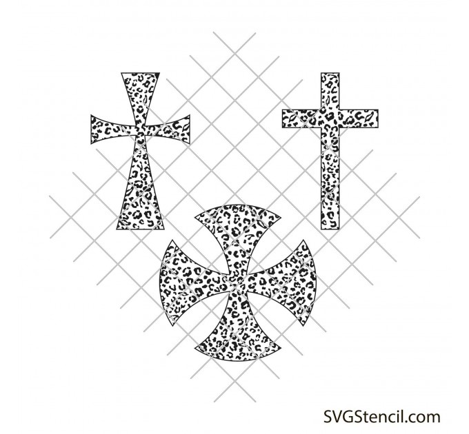 Cross with leopard spots svg