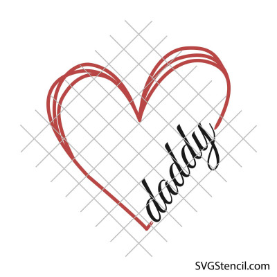 Daddy with heart svg | Love dad svg