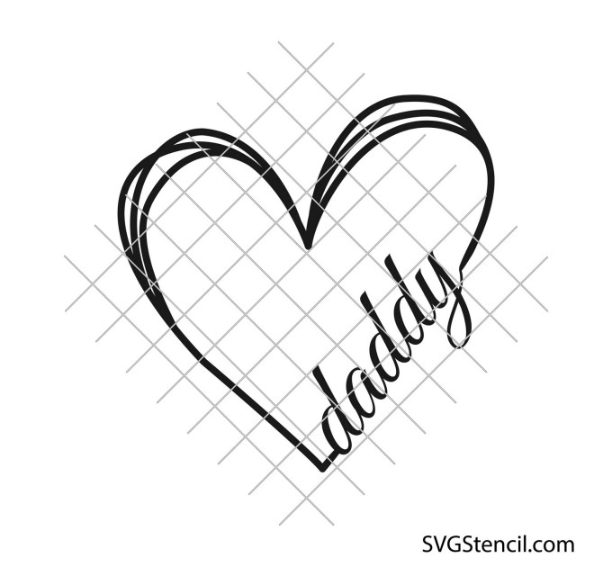Daddy with heart svg | Love dad svg