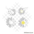 Daisy and butterfly svg | White daisy svg