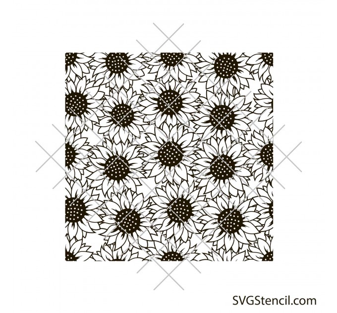 Sunflower seamless pattern svg
