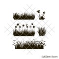 Grass svg | Grass with flowers svg