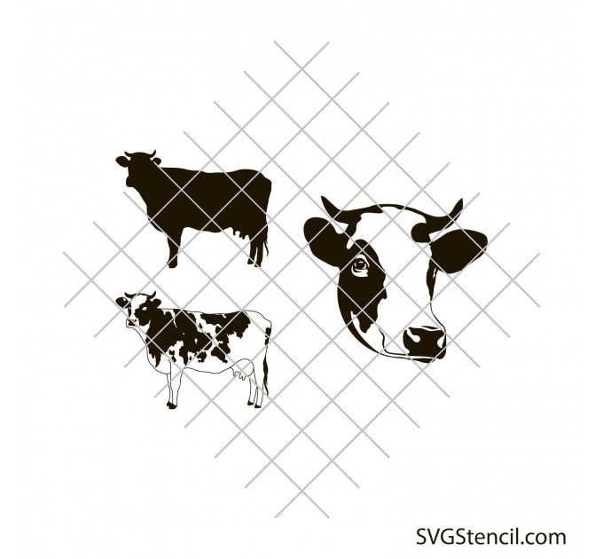 Holstein cow svg | Holstein cow head svg