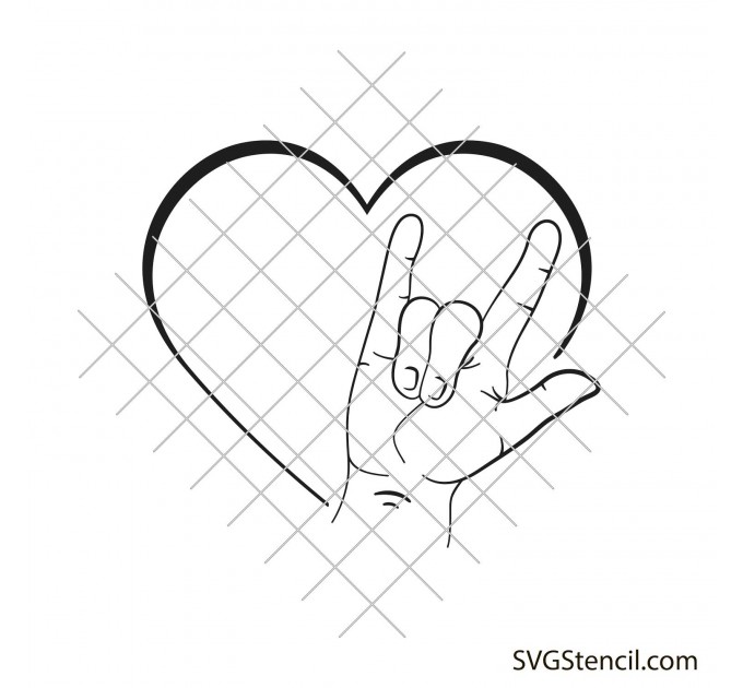 I love you sign language svg