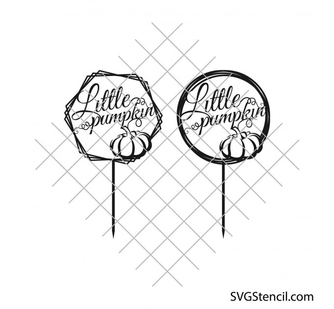 Little pumpkin cake topper svg