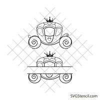 Princess carriage svg | Vintage carriage svg