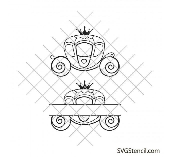 Princess carriage svg | Vintage carriage svg