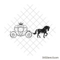 Princess carriage with horse svg