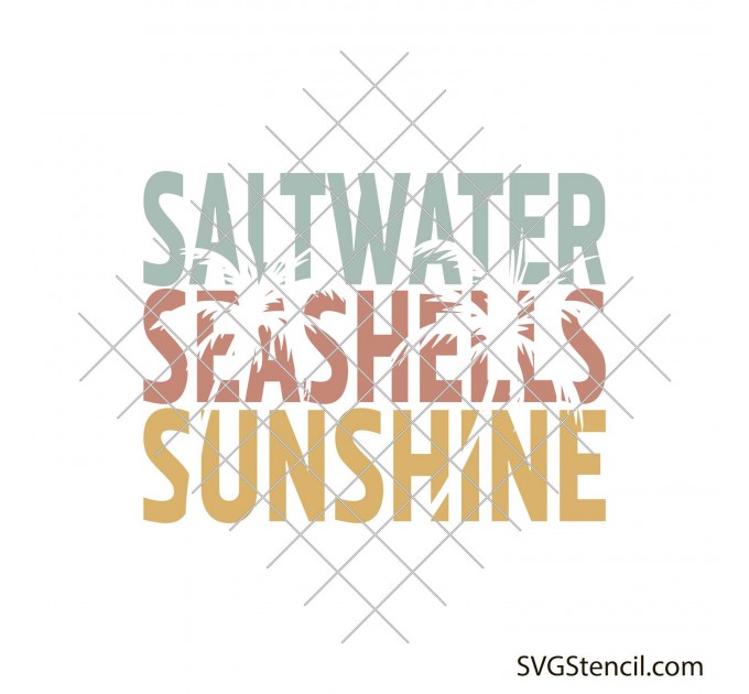 Saltwater Seashells Sunshine svg | Beach shirt design