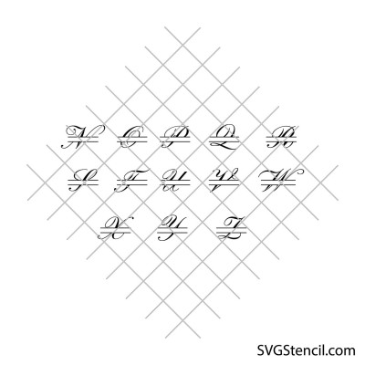 Alphabet monogram svg | Split monogram svg bundle