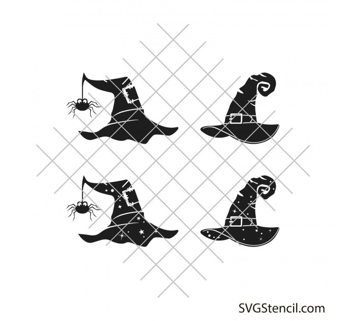 Witch hat with stars svg | Wizard hat svg