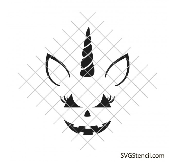 Pumpkin unicorn svg | Cute halloween svg