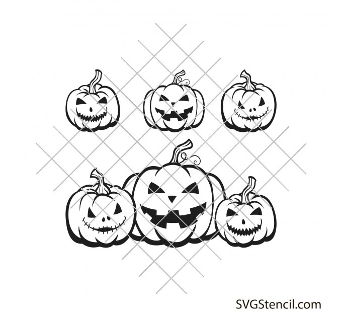 Halloween pumpkins svg | Scary pumpkin svg