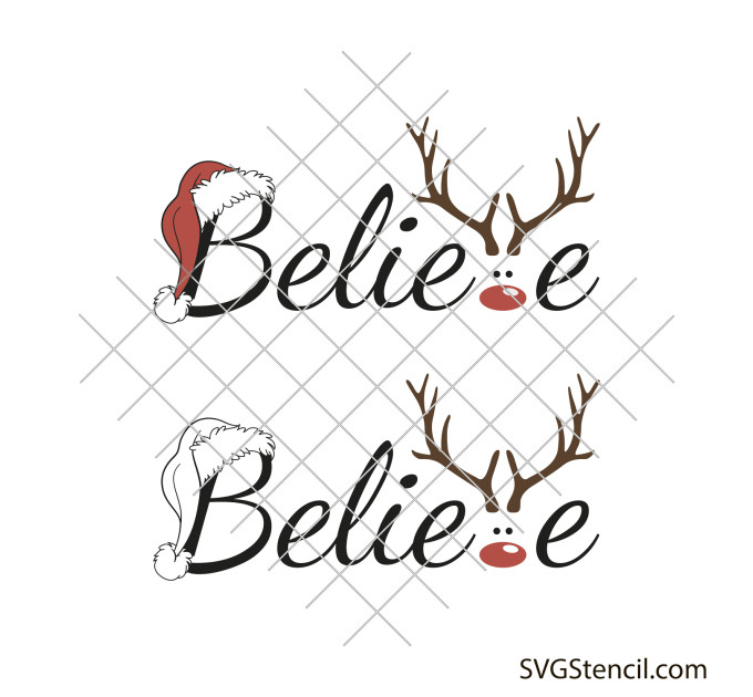 Believe svg | Winter door sign svg | Holiday svg