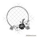 Hibiscus frame svg | Round frame svg | Tropical frame svg