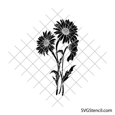 Bouquet of daisies svg | Floral bouquet svg | Wildflowers svg | Botanical svg