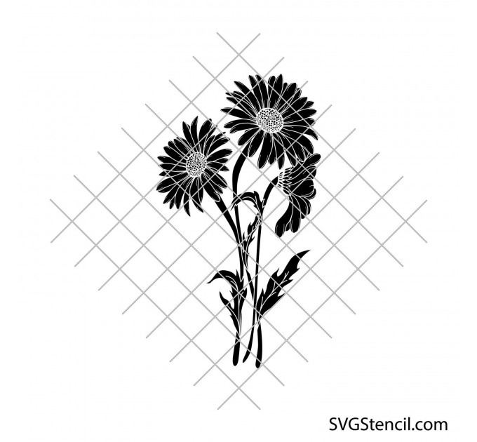 Bouquet of daisies svg | Floral bouquet svg | Wildflower svg | Botanical svg