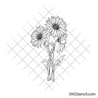Bouquet of daisies svg | Floral bouquet svg | Wildflowers svg | Botanical svg
