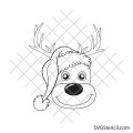 Christmas reindeer svg design | Deer face svg | Kids shirt svg