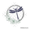 Floral dragonfly svg | Dragonfly with flowers svg