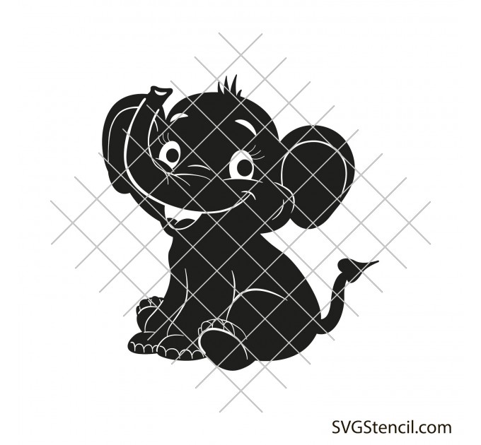 Cute baby elephant svg | Boy elephant svg | Nursery elephant svg