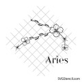 Aries floral zodiac sign svg