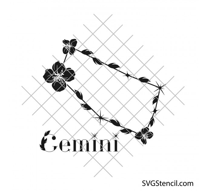 Taurus floral zodiac sign svg