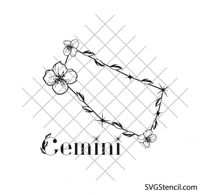 Taurus floral zodiac sign svg