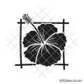 Hibiscus floral frame svg | Flower wreath svg | Tropical flower svg