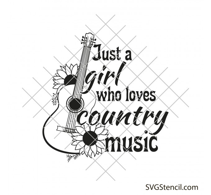 Just a girl who loves country music svg | Western shirt design