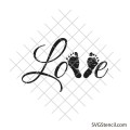 Love baby footprint svg