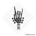 Skeleton rock hand with heart svg