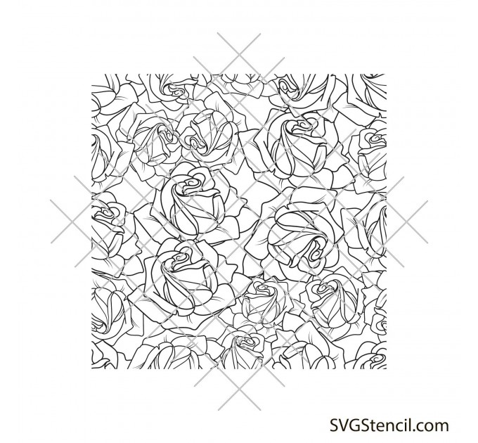 Rose seamless pattern svg