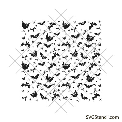 Seamless Halloween bats pattern svg