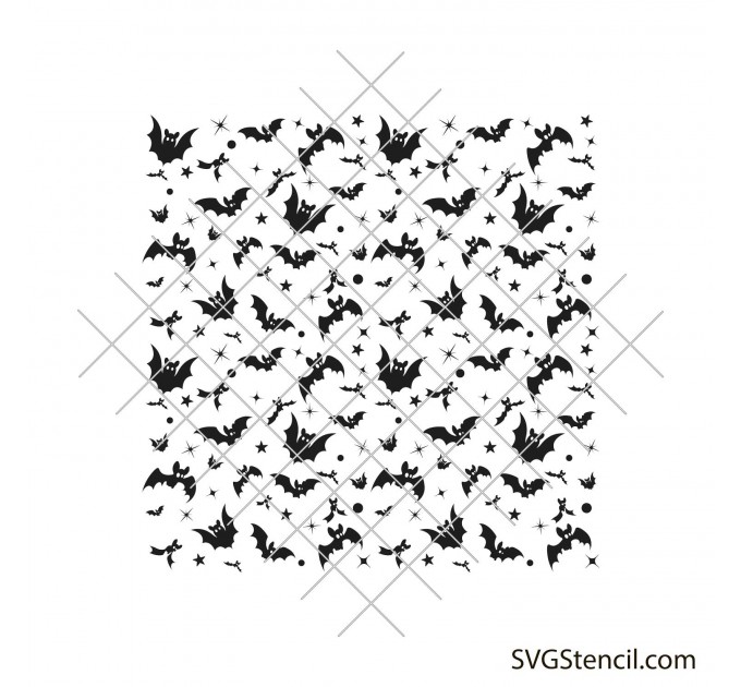 Seamless Halloween bats pattern svg