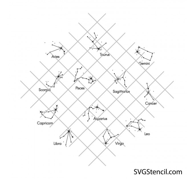 Star zodiac constellation svg