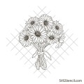 Floral bouquet svg | Daisy svg | Gerbera daisy svg | Simple daisy svg