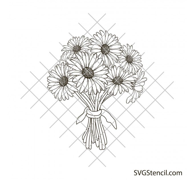 Floral bouquet svg | Daisy svg | Gerbera daisy svg | Simple daisy svg