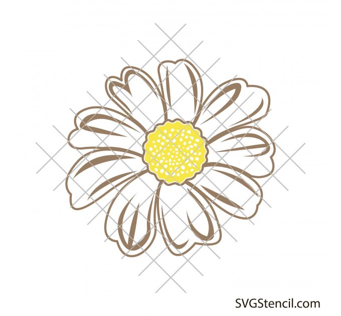 White daisy svg design