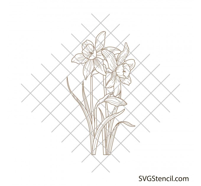 Bouquet of daffodils svg