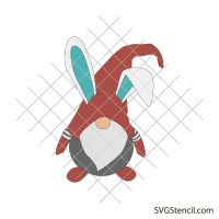 Easter gnome with bunny ears svg