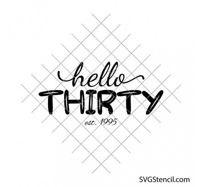 Hello thirty svg | Happy 30th birthday svg