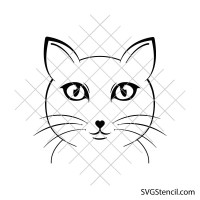 Cat face svg | Cat head svg | Kitten head cut file