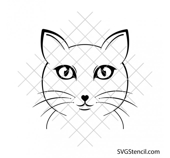 Cat face svg | Cat head svg | Kitten head cut file