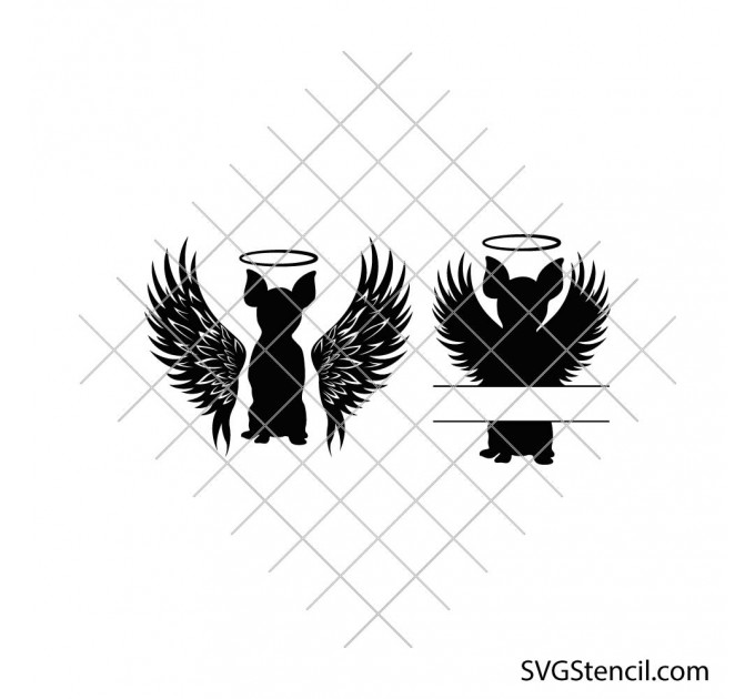 Chihuahua memorial svg | Dog with angel wings svg | Pet memorial svgs