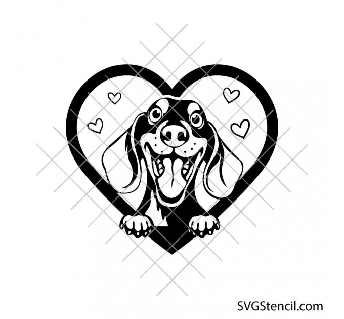 Weenie dog svg | Funny puppy svg | Long haired dachshund svg